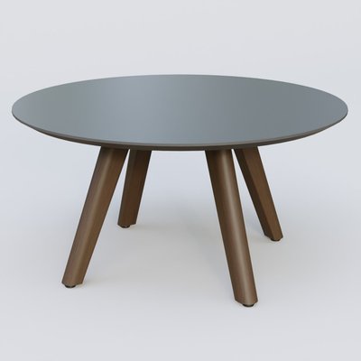 [Pas de famille] - [Pas de sous famille] - Table Basse Fashion Styl piètement 3 pieds en bois et plateau bois. Plateau Carbon Grey et pietement Chêne Moka.