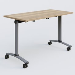 [Pas de famille] - [Pas de sous famille] - Table abattante gamme Arca 120-60 cm. Plateau Chêne naturel et pietement Aluminium.