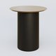 Table Basse Fashion Styl piètement colonne en métal D-26cm et plateau bois. Plateau Chêne et pietement Noir (RAL 9005).