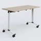 Table abattante gamme Arca 120-60 cm. Plateau Acacia et pietement Blanc.