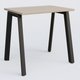 K8 plan droit 80*60 sur pieds fixe. Plateau Acacia et pietement Noir Grainé