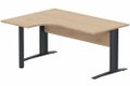 K1 VDF BOIS Compact 90° asymétrique 160x120x80/60cm retour à gauche sur pied de soutien hêtre/anthracite