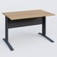 K1 Plateau droit 120x80 avec voile de fond métal. Plateau Noyer et pietement Anthracite