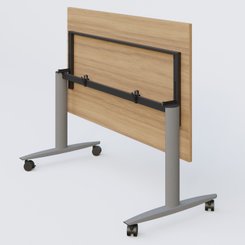 TABLES ABATTANTES - New Design - Table abattante gamme Design 200*100 cm. Plateau Noyer et pietement Aluminium.