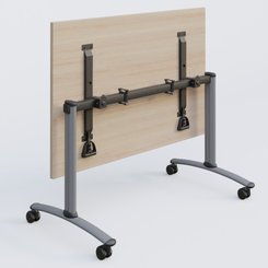 [Pas de famille] - [Pas de sous famille] - Table abattante gamme Arca 120-60 cm. Plateau Acacia et pietement Aluminium.