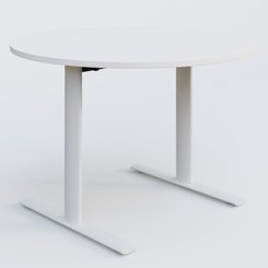 [Pas de famille] - [Pas de sous famille] - Table ronde gamme Pure diametre 110 cm. Plateau Blanc et pietement Blanc.