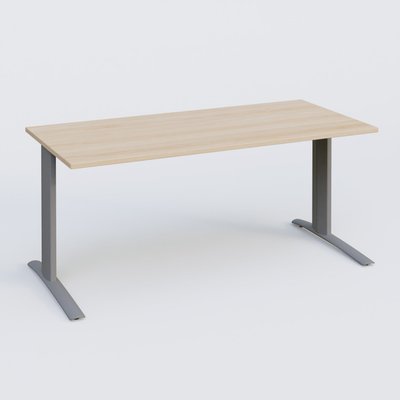 Gamme K1 - Plans droits - K1 Plateau droit 180x80 pieds fixe. Plateau Hêtre et pietement Aluminium