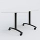Module 1/4 de couronne pour table abattante gamme Arca 120-120 cm. Plateau Blanc et pietement Noir.