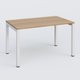 K3 Plateau droit 140x80 . Plateau Noyer et pietement Blanc