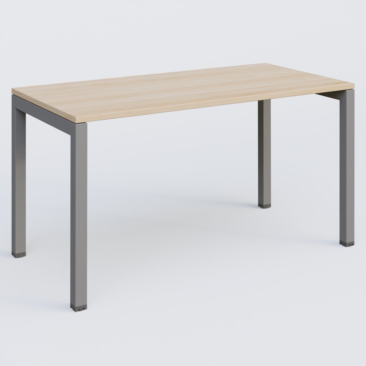 K3 Plateau droit 140x70 pieds fixe. Plateau Hêtre et pietement Aluminium.