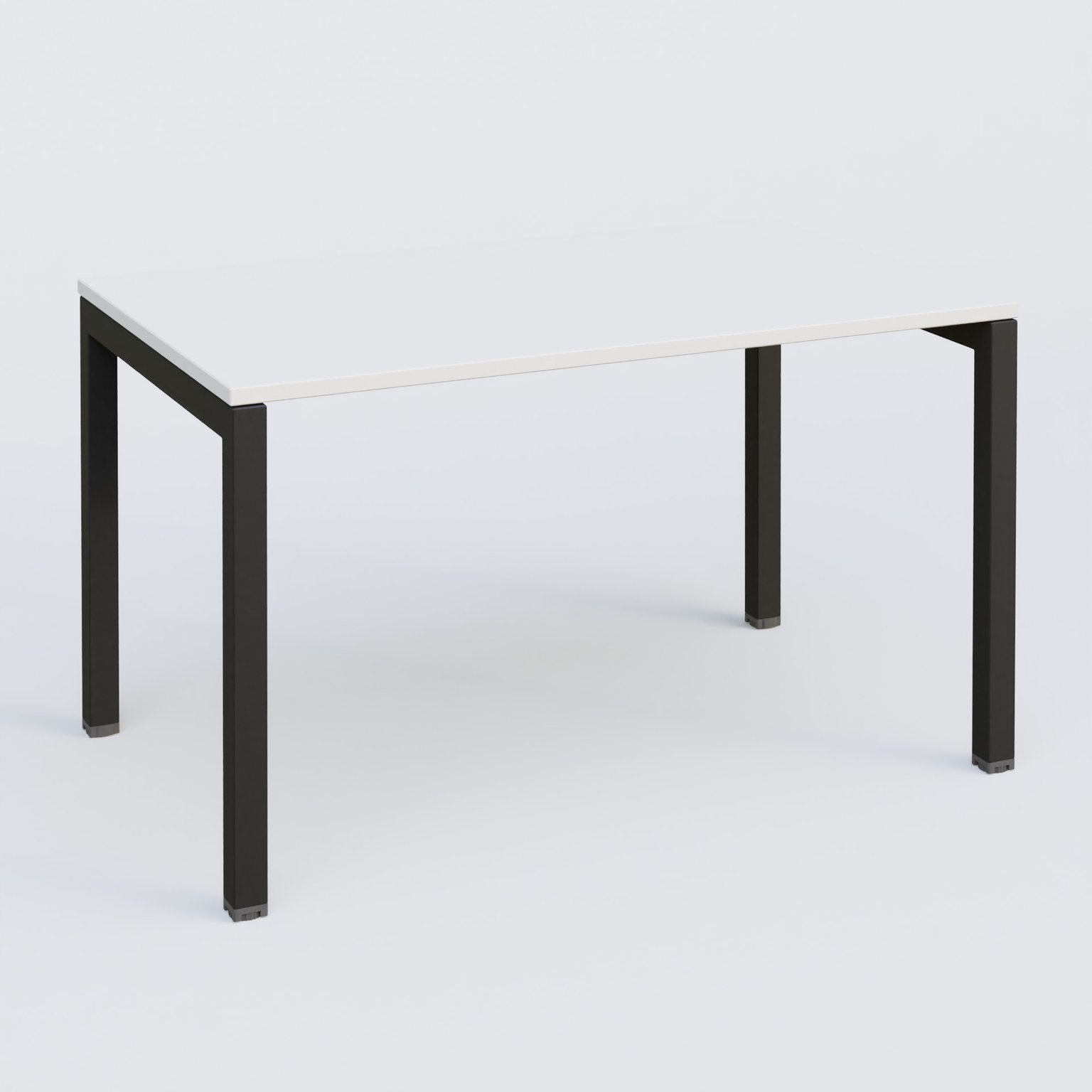 K3 Plateau droit 140x80 . Plateau Blanc et pietement Noir Mat