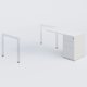 Retour direct 120x60cm sur caisson porteur métal 3 tiroirs blanc/blanc - sur délai