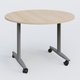 Table ronde abattante gamme Design D110 cm. Plateau Hêtre et pietement Aluminium.