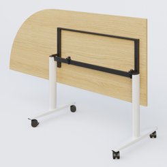 TABLES ABATTANTES - Module d'angle 90° - Module d'angle 90° pour table abattante gamme Design 200-80 cm à gauche. Plateau Chêne clair et pietement Blanc.