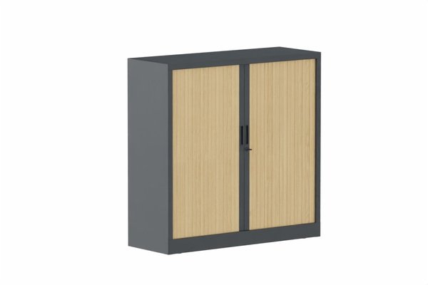 ARMOIRES A RIDEAUX - Largeur 120 cm - Armoire à rideaux H118xL120cm 2 tablettes