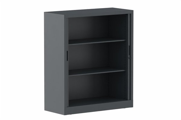 ARMOIRES A RIDEAUX - Largeur 100 cm - Armoire à rideaux H118xL100cm 2 tablettes