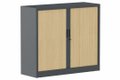 Armoire à rideaux H105xL120cm 2 tablettes
