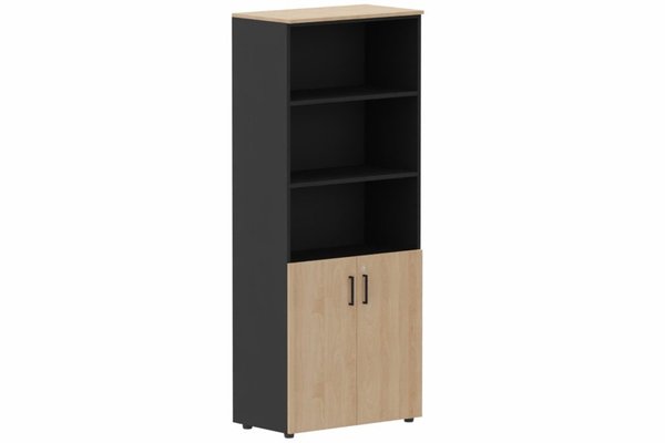 [Pas de famille] - [Pas de sous famille] - Armoire portes basses 4 tab. en mélaminé L80xP42xH195cm