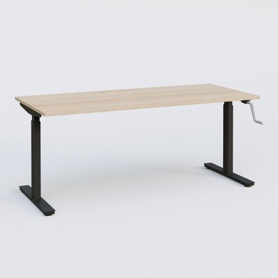 [Pas de famille] - [Pas de sous famille] - Poste solo 160*70 réglable en hauteur manuel 70-116 cm gamme KPro1. Plateau Hêtre et pietement Noir.
