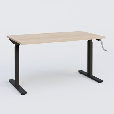 [Pas de famille] - [Pas de sous famille] - Poste solo 120*80 réglable en hauteur manuel 70-116 cm gamme KPro1. Plateau Hêtre et pietement Noir.