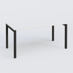 [Pas de famille] - [Pas de sous famille] - K3 Plateau droit 180x80 . Plateau Blanc et pietement Noir Mat