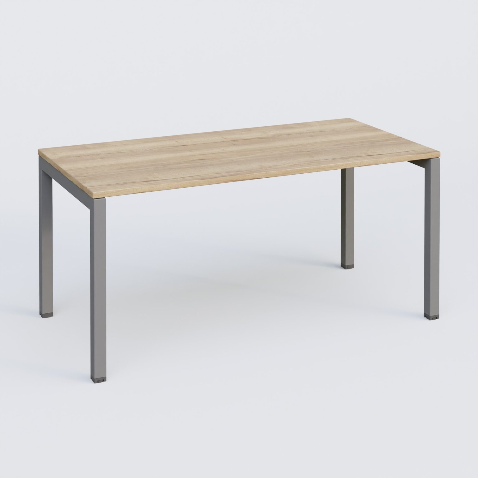 K3 Plateau droit 180x80 . Plateau Chêne naturel et pietement Aluminium