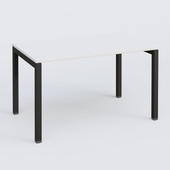 [Pas de famille] - [Pas de sous famille] - K3 Plateau droit 120x80 . Plateau Blanc et pietement Noir Mat