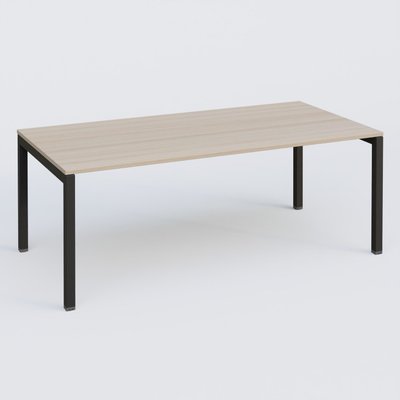 [Pas de famille] - [Pas de sous famille] - K3 Plateau droit 200x100 . Plateau Acacia et pietement Noir Mat
