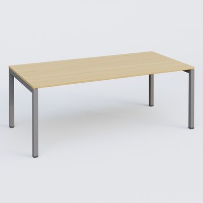 [Pas de famille] - [Pas de sous famille] - K3 Plateau droit 200x100 . Plateau Chêne clair et pietement Aluminium