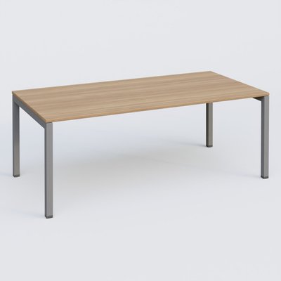 [Pas de famille] - [Pas de sous famille] - K3 Plateau droit 200x100 . Plateau Noyer et pietement Aluminium
