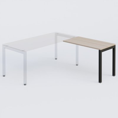 [Pas de famille] - [Pas de sous famille] - K3 retour direct 100x60cm sur pieds P.60cm. Plateau Acacia et pietement Noir Mat
