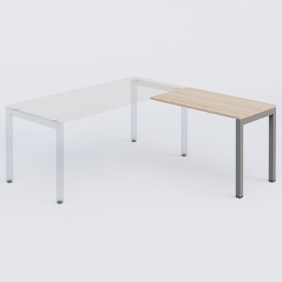 Gamme K3 - Extensions - Plans droits - Retour direct 100x60cm sur pied, plateau hêtre, structure aluminium