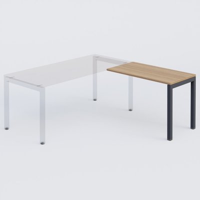 Gamme K3 - Extensions - Plans droits - K3- Retour direct 100x60 sur pied- -Finitions : PLATEAUX: NOYER (NO) / PIETEMENTS: ANTHRACITE (AN ) / 