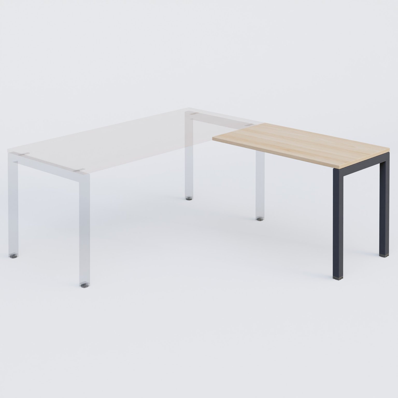 Retour direct 120x60cm sur pied hêtre/anthracite