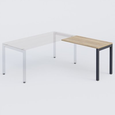 [Pas de famille] - [Pas de sous famille] - K3 retour direct 120x60cm sur pieds P.60cm. Plateau Chêne naturel et pietement Anthracite