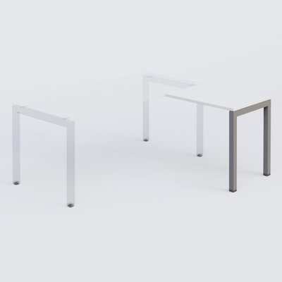 Gamme K3 - Extensions - Plans droits - Retour direct 60x80cm sur pied blanc/aluminium - sur délai