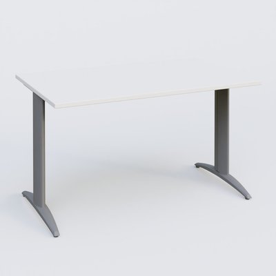 Gamme K2 - Plans droits - Plan droit, pieds fixes, 140x70cm, plateau blanc, structure aluminium