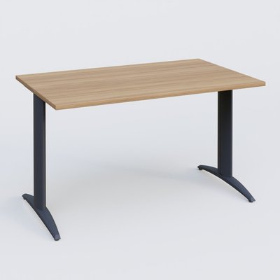 [Pas de famille] - [Pas de sous famille] - K2 Plateau droit 140x80 pieds fixe. Plateau Noyer et pietement Anthracite