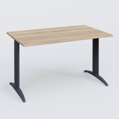 [Pas de famille] - [Pas de sous famille] - K2 Plateau droit 140x70 pieds fixe. Plateau Chêne naturel et pietement Anthracite