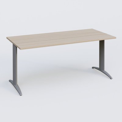 Gamme K2 - Plans droits - Bureau de la gamme K2 160x80cm, plateau acacia, structure aluminium.
