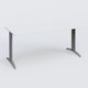 Plan droit, pieds fixes, 160x70cm, plateau blanc, structure aluminium