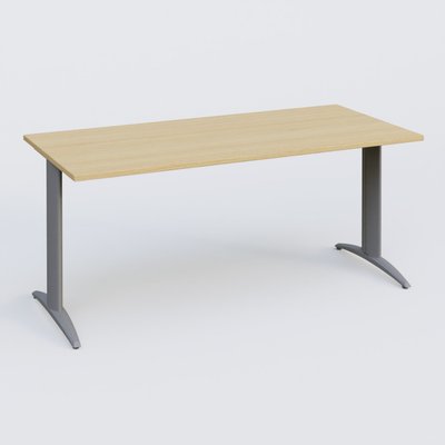 [Pas de famille] - [Pas de sous famille] - K2 Plateau droit 160x70 pieds fixe. Plateau Chêne clair et pietement Aluminium