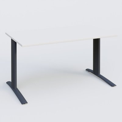 Gamme K1 - Plans droits - K1 Plateau droit 120x80 pieds fixe. Plateau Blanc et pietement Anthracite