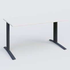 Gamme K1 - Plans droits - K1 Plateau droit 120x80 pieds fixe. Plateau Blanc et pietement Anthracite