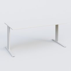 Gamme K1 - Plans droits - K1 Plateau droit 180x80 pieds fixe. Plateau Blanc et pietement Blanc