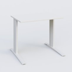 Gamme K1 - Plans droits - K1 Plateau droit 80x60 pieds fixe. Plateau Blanc et pietement Blanc