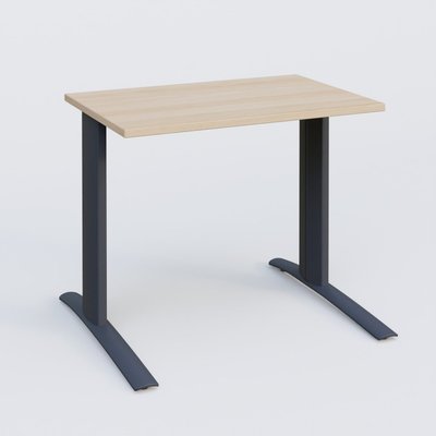 Gamme K1 - Plans droits - K1 Plateau droit 80x60 pieds fixe. Plateau Hêtre et pietement Anthracite