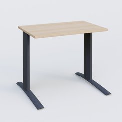 Gamme K1 - Plans droits - K1 Plateau droit 80x60 pieds fixe. Plateau Hêtre et pietement Anthracite