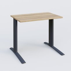 [Pas de famille] - [Pas de sous famille] - K1 Plateau droit 80x60 pieds fixe. Plateau Chêne naturel et pietement Anthracite