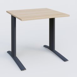 Gamme K1 - Plans droits - K1 Plateau droit 80x80 pieds fixe. Plateau Hêtre et pietement Anthracite